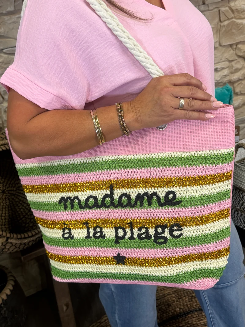 Strandtas Summer Vibes Roze Groen