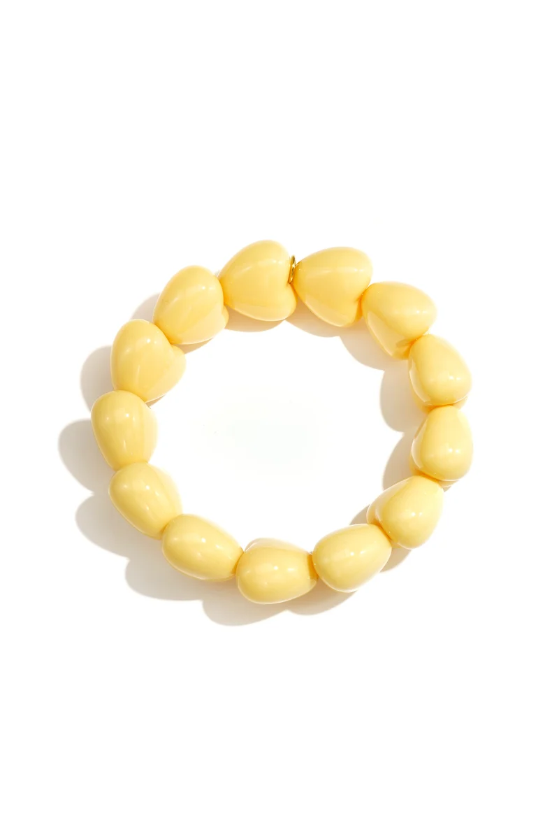 Kralenarmband met Hartje – Hars & RVS – 14 Kleuren