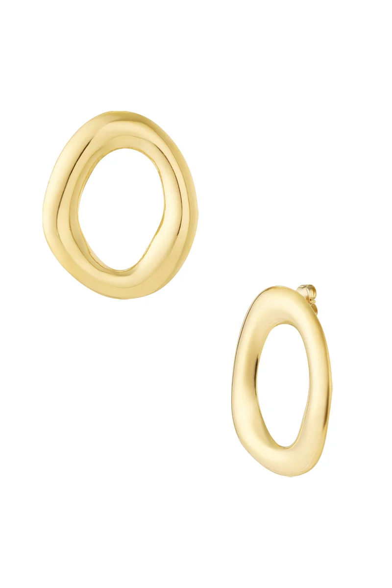 Oorknopjes Dames – RVS – Onregelmatige Vorm – Goud & Zilver