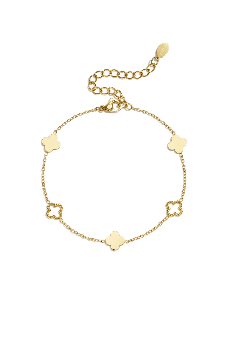 Klaver Armband Dames – RVS – 14K Verguld & Zilver