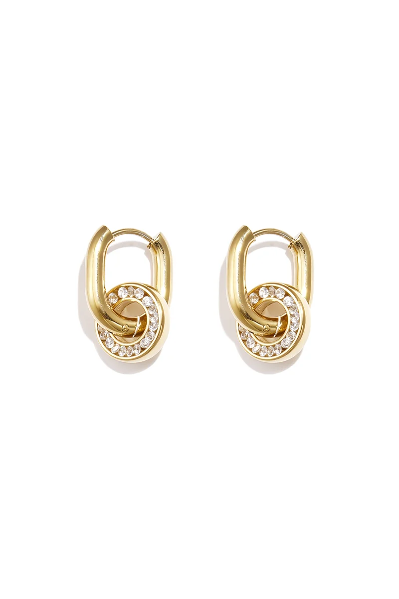 Cirkel Oorbellen met Zirkoon Dames – RVS – Goud & Zilver