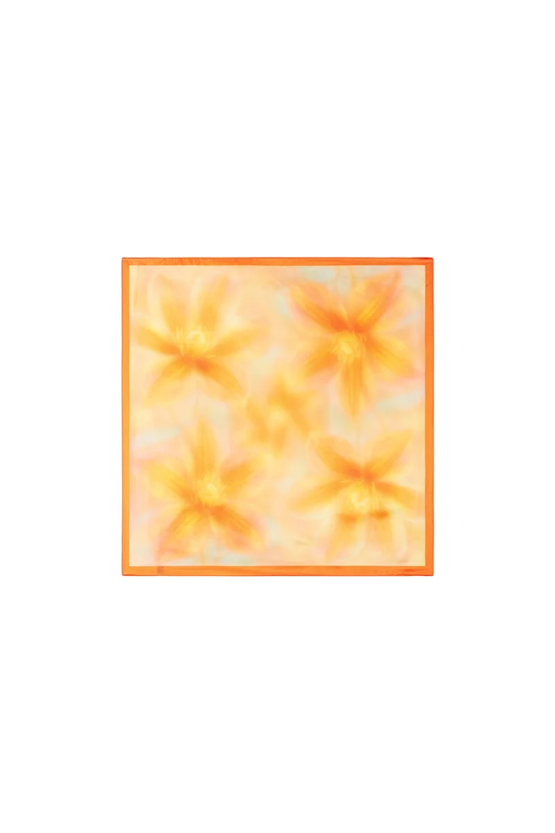 Dames Sjaal met Bloemenprint – Oranje & Roze – Lichtgewicht