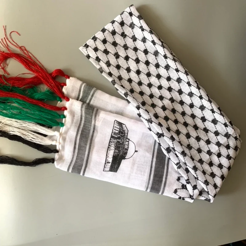 Groothandel Trendy Palestijnse Vlag Sjaal Met Kwastje Keffiyeh Geborduurde Keffiyeh