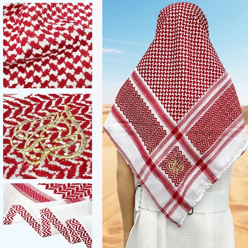 Groothandel Jacquard Keffiyeh Shemagh Sjaal Rood Met Witte Shemagh