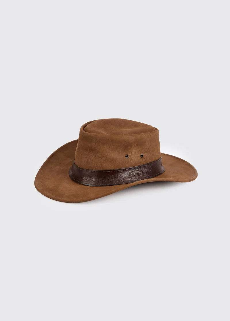Finley Leren Hoed - Walnut