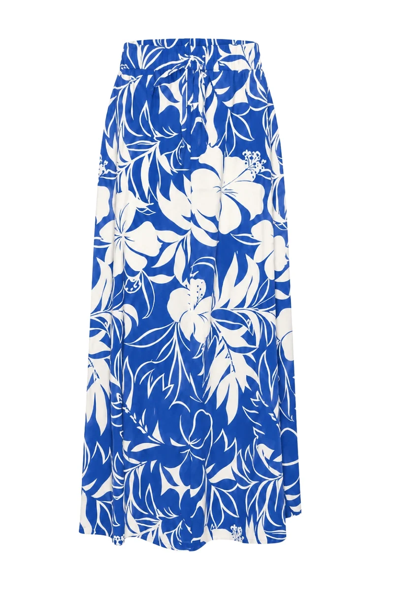 Rok Tropical Hibiscus Print Nautic Blue 202849
