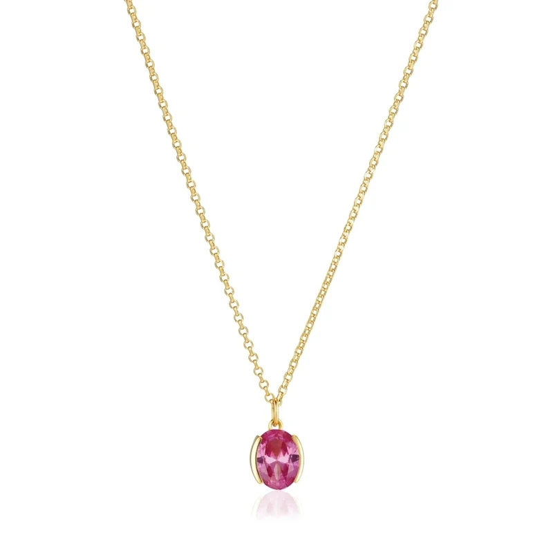 Sif Jakobs Ellisse Carezza Silver Necklace With Gold Plating SJ-N2353-PKCZ-YG