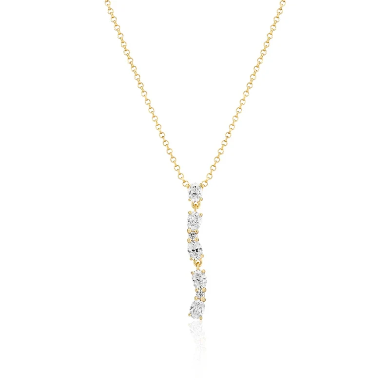 Sif Jakobs Ellera 925 Sterling Silver Necklace Gold Plated SJ-N2421-CZ-YG