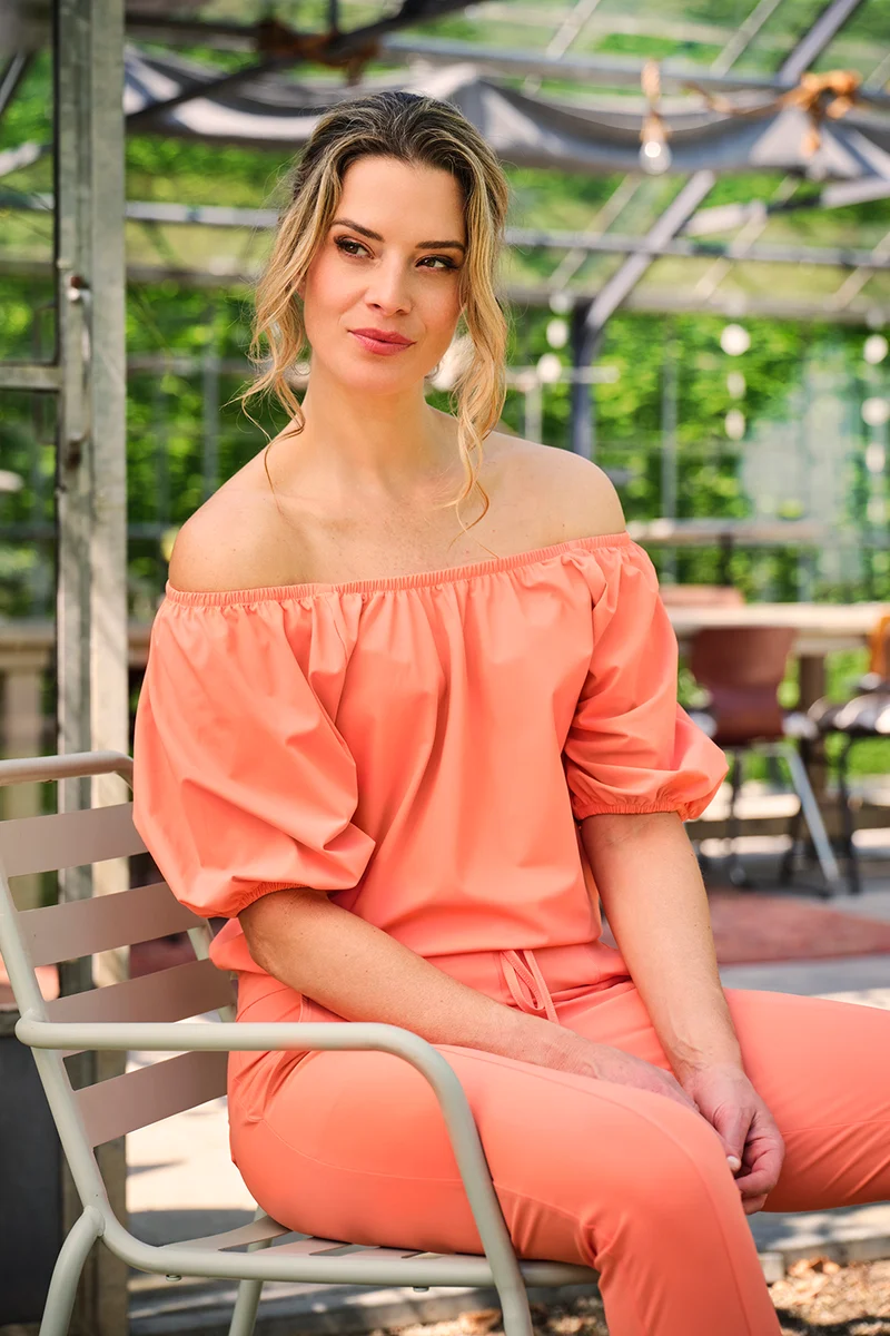 Travel Top Bardot Coral 202454