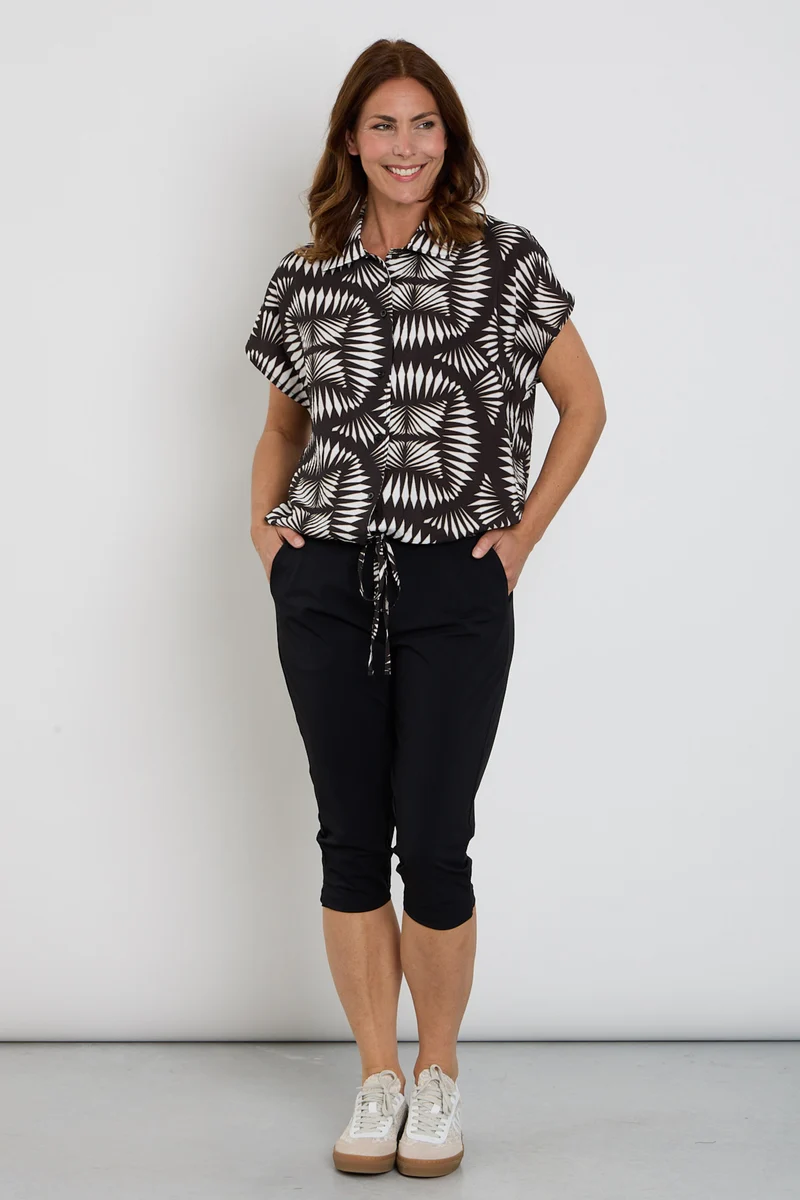 Travel Broek Capri Linda Black