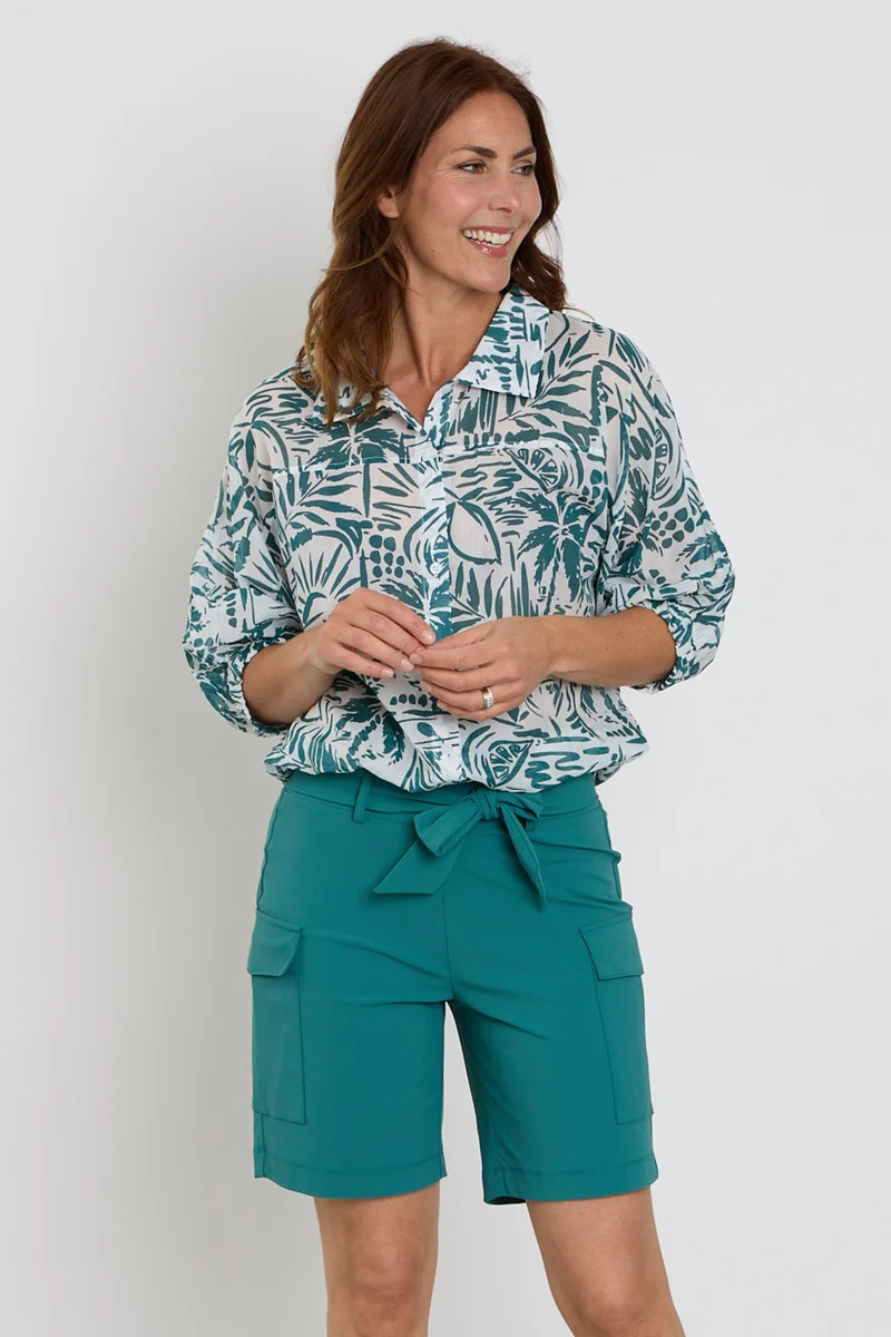 Blouse Fonda White Green 263