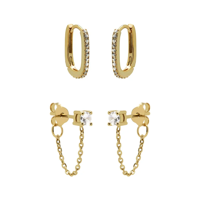 Karma 925 Sterling Silver Gold-coloured Sun Kissed Earparty EPV22GP