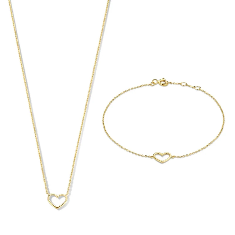 Isabel Bernard Cadeau d'Isabel 14 karaat gouden collier en armband giftset IB90058