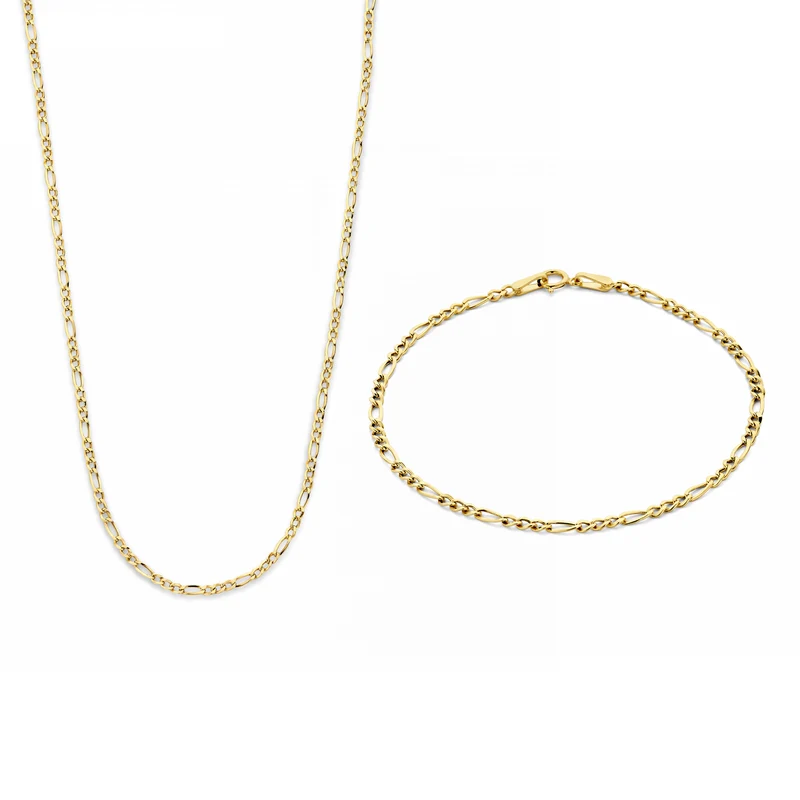 Isabel Bernard Cadeau d'Isabel 14 Karaat Gouden Collier en Armband Giftset IB90094