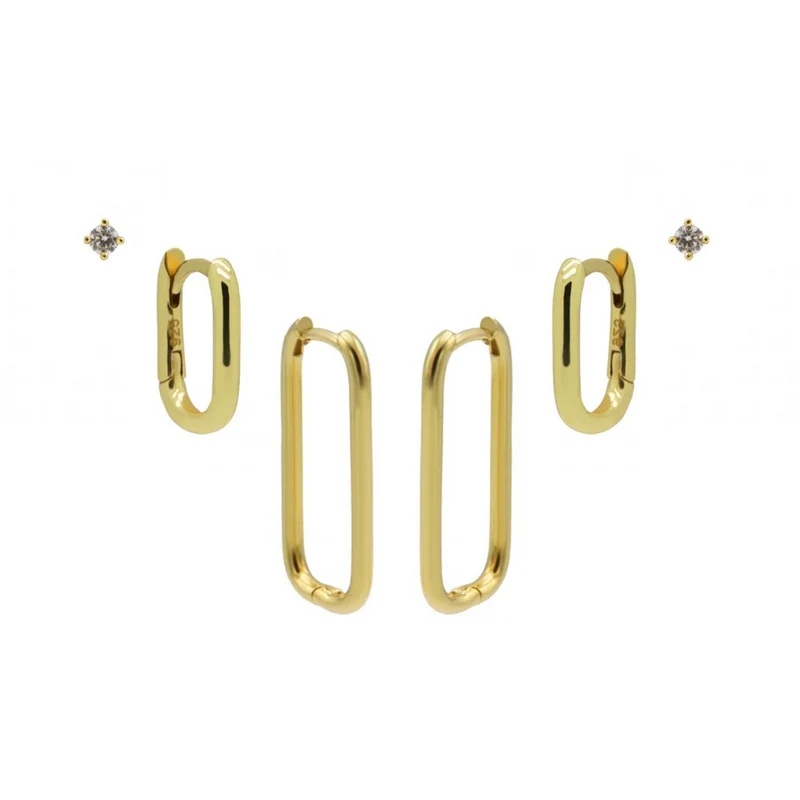 Karma 925 Sterling Silver Gold-coloured Sun Kissed Earparty EPV06GP