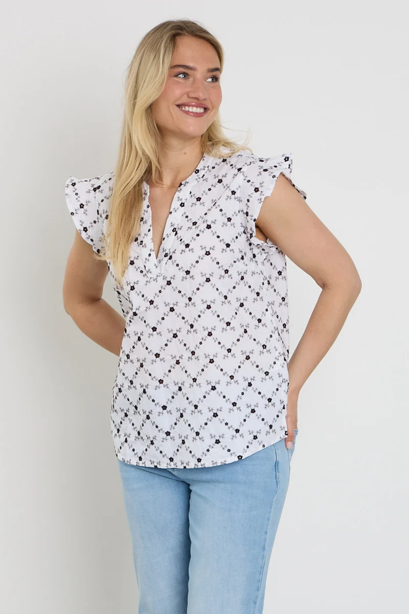 Blouse Fqalisa Brilliant White Coffee Bean 208319