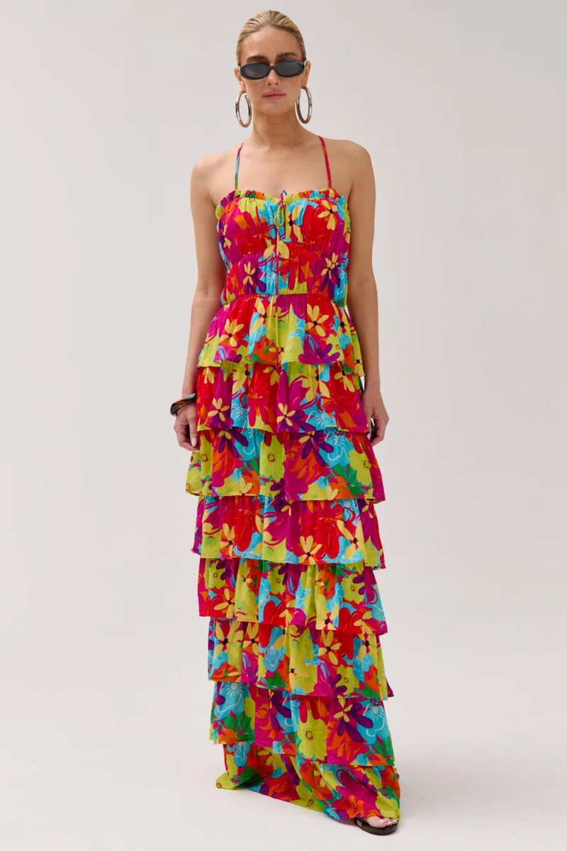Jurk Dina Multi Flower HS6P905