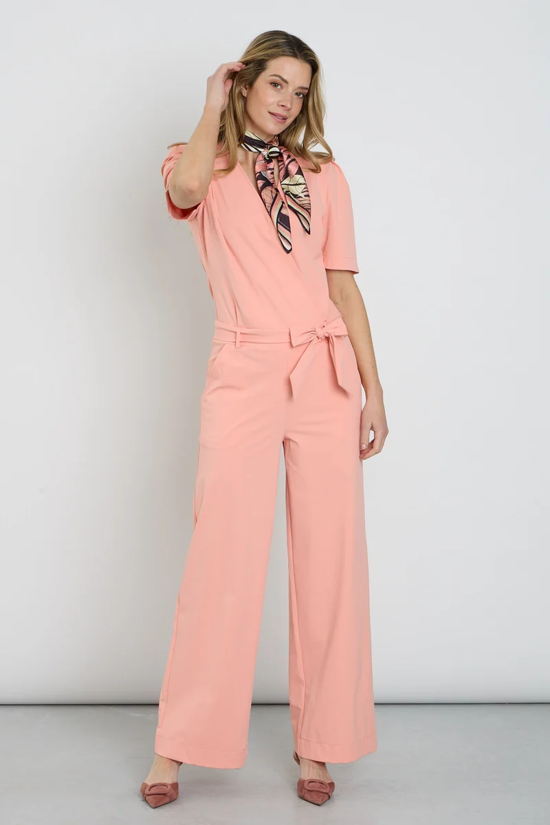 Heavy Travel Jumpsuit Wrap Peach Amber 202839A