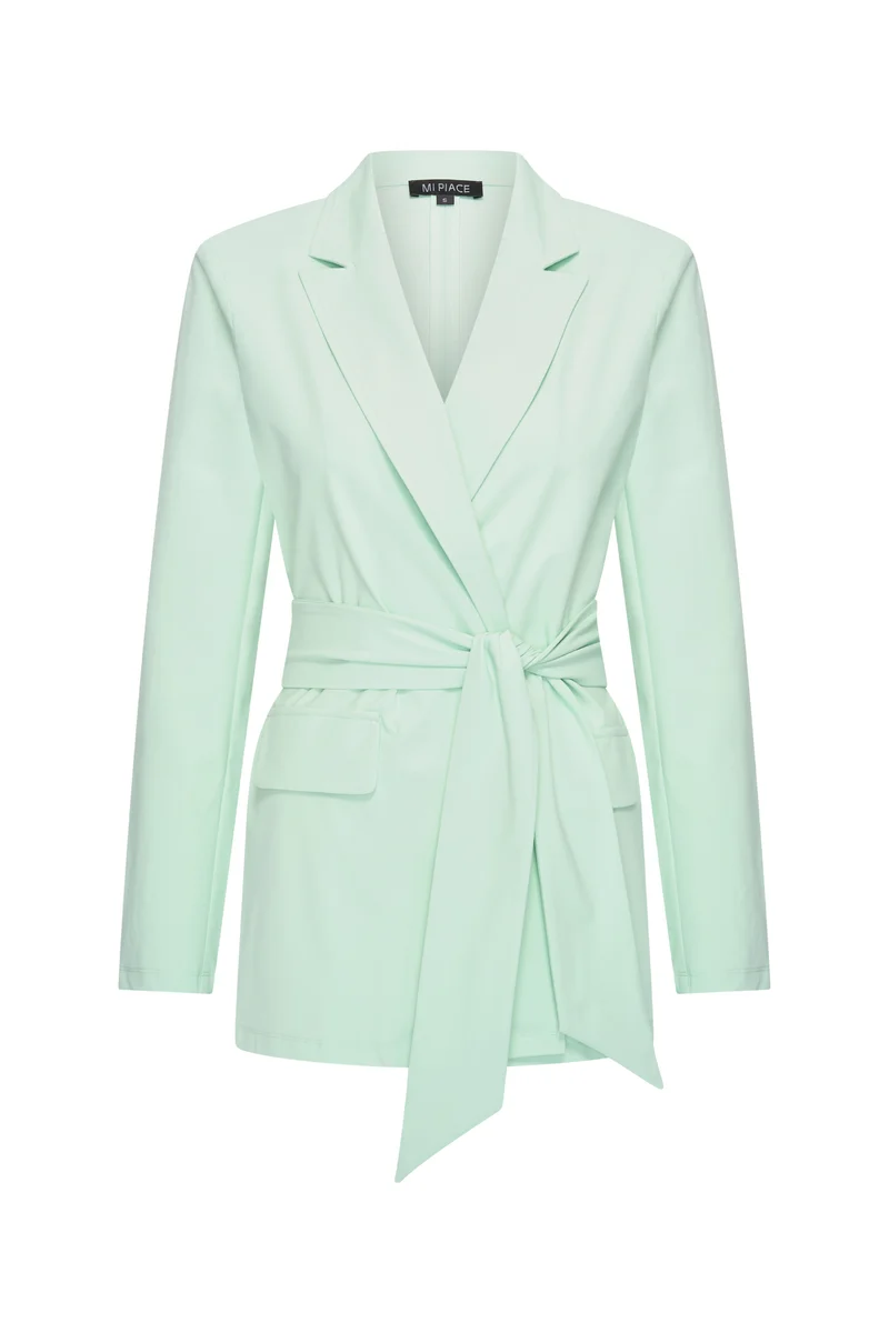 Travel Blazer Belted Pistachio 202823