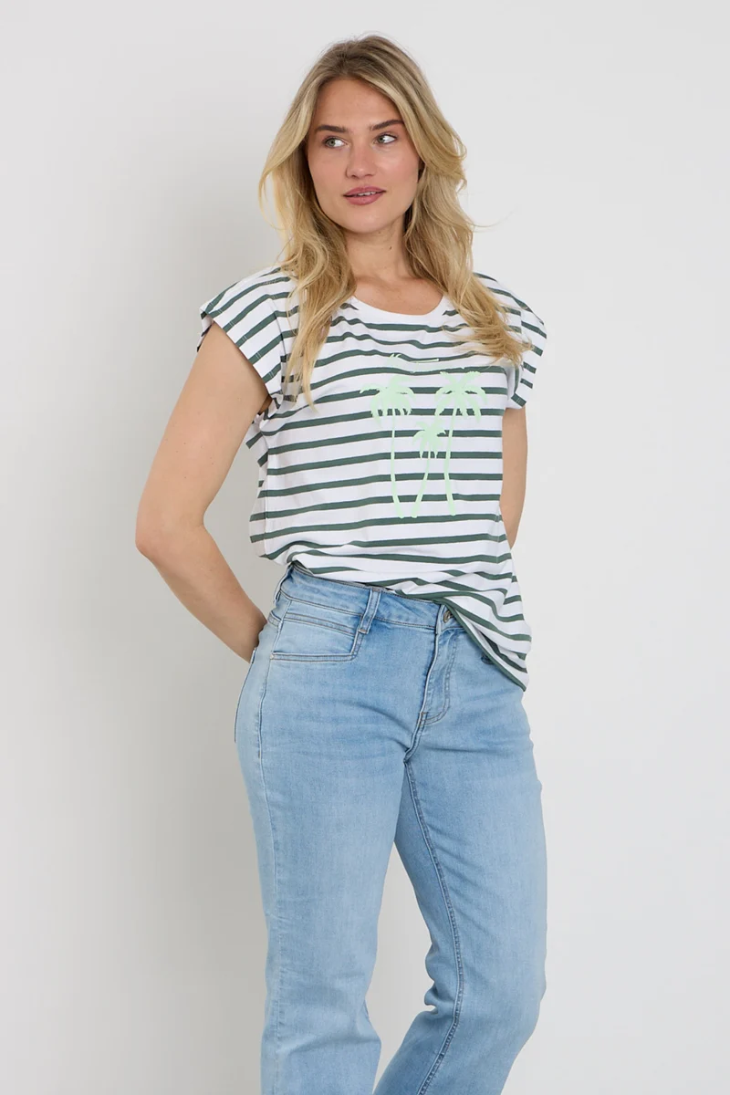 T-shirt Fqfenjal Brilliant White Dark Forest 208015