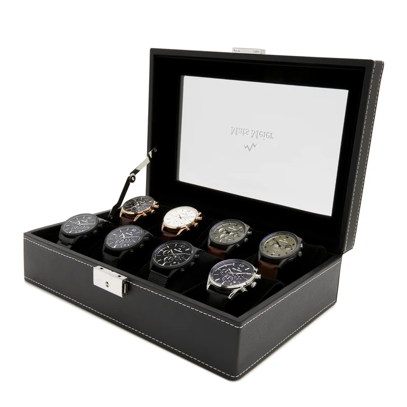 Mats Meier Mont Fort Zwarte Horlogebox voor 8 Horloges MM-Watchbox-1904