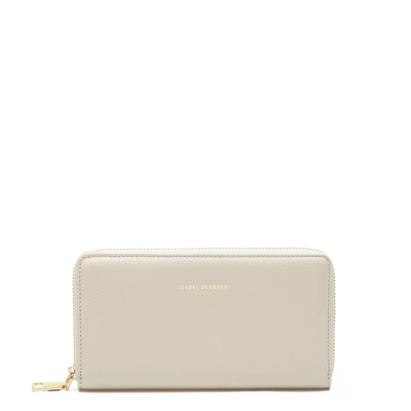 Isabel Bernard Honoré Léa Beige Kalfsleren Ritsportemonnee IB23012