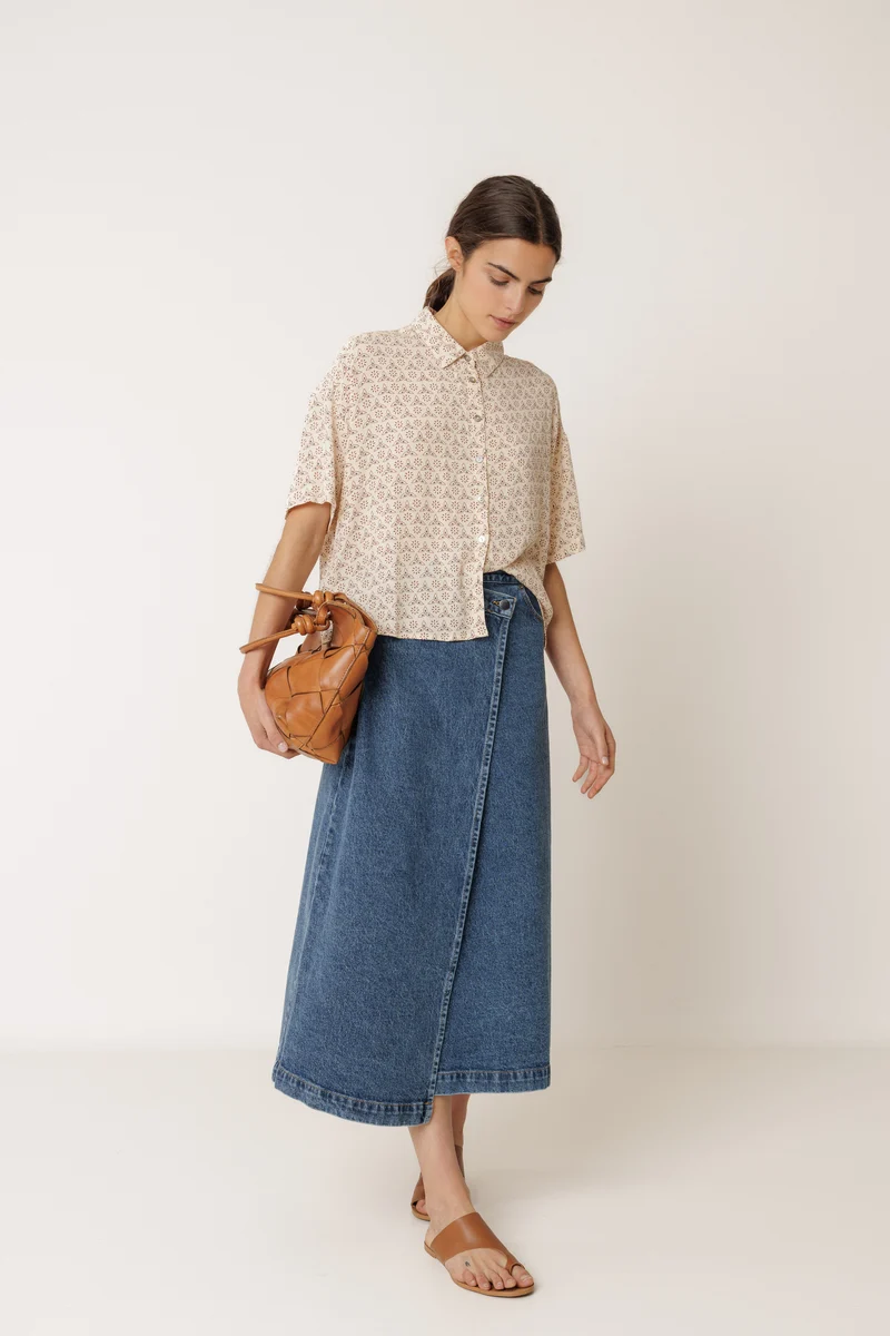 OVERSIZE BLOCK-PRINT SHIRT