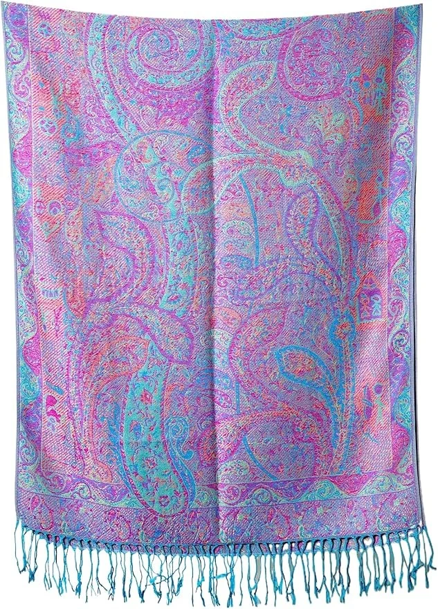 Factory Paisley Festival Etnische sjaal - Boho Hippie Hoofddoek (Blauw)