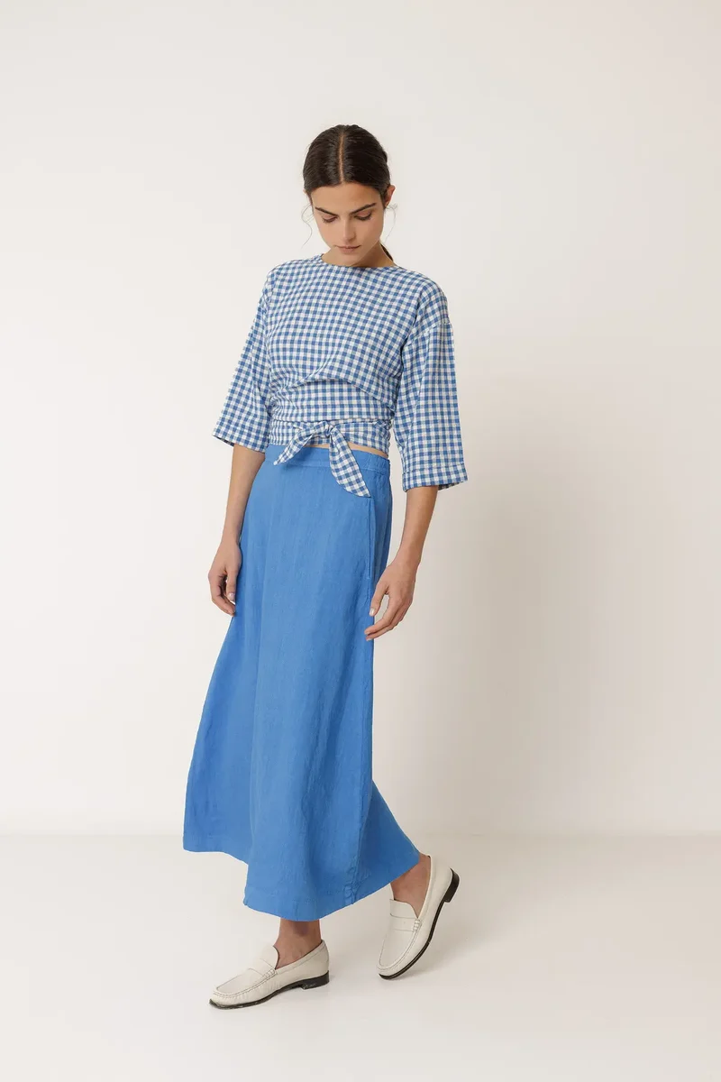 LONG LINEN SKIRT - falda