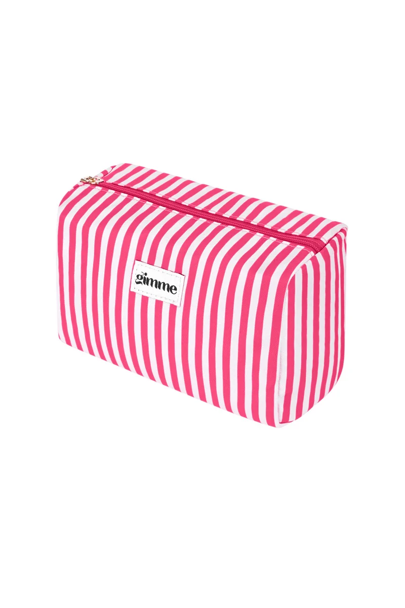 Fuchsia Stripe Make-up Bag
