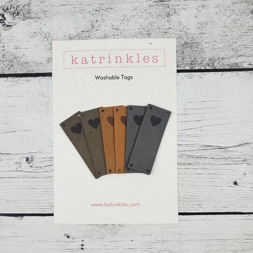 Katrinkles Solid Heart Foldover Faux Suede Tags
