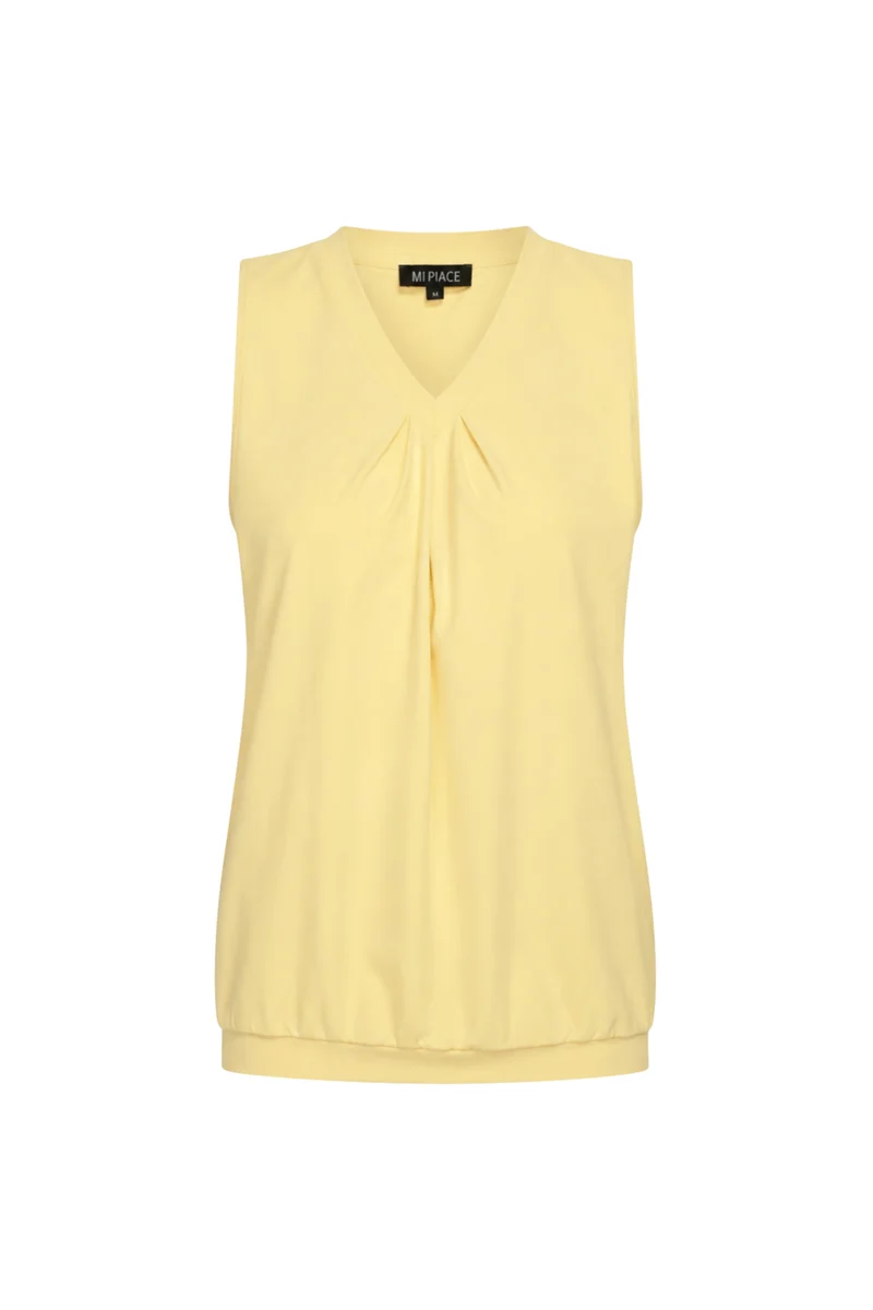 Travel Top Pleated Lemon Yellow 202814