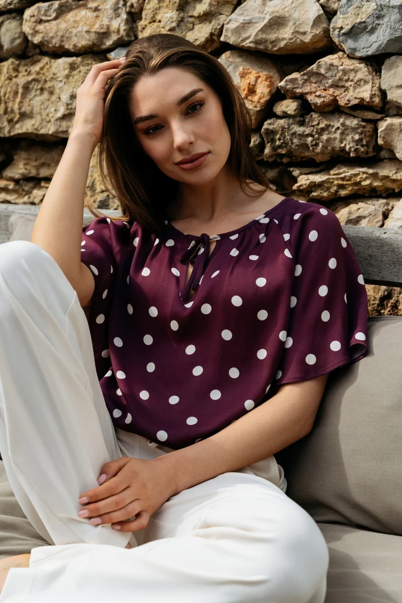 Top Axelle Dot Plum Multi TO369