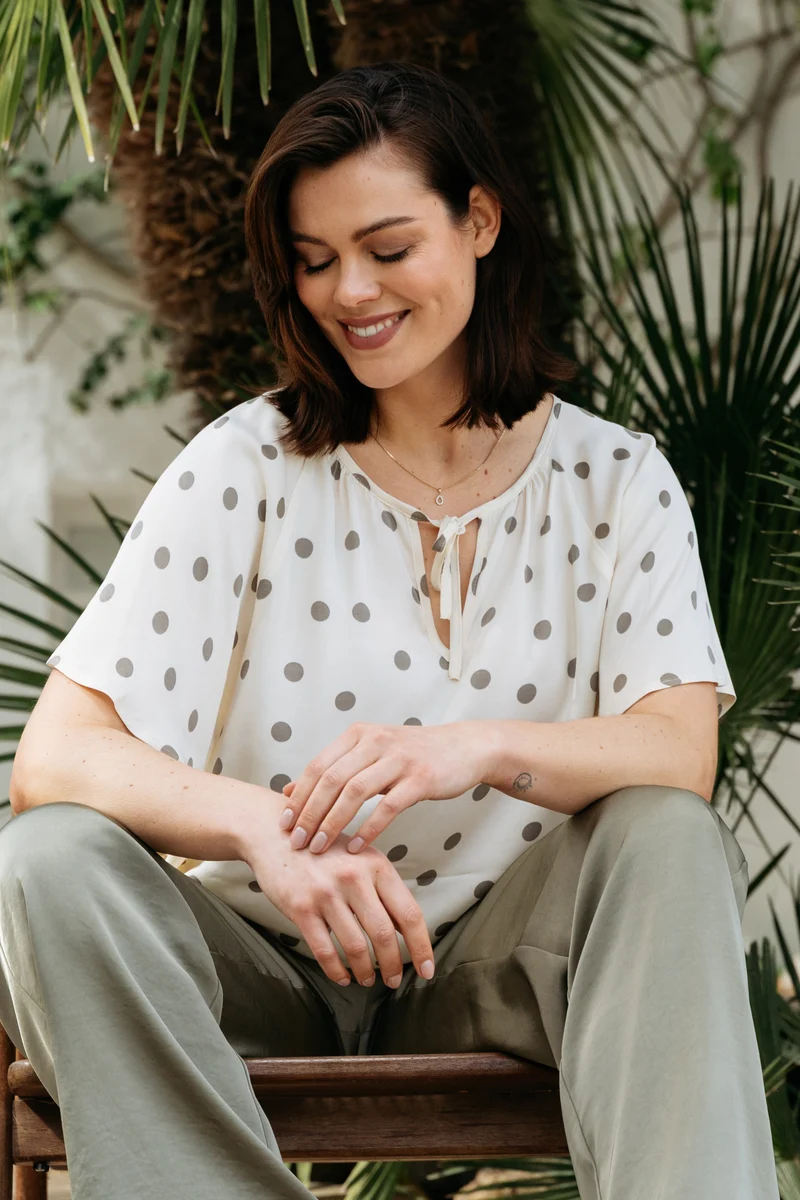 Top Axelle Dot Vanilla Khaki TO369