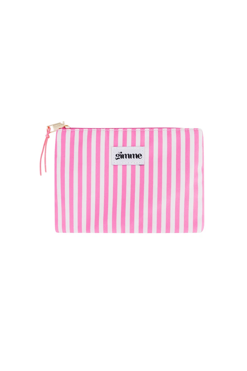 Flat Stripe Toiletry Bag – Pink