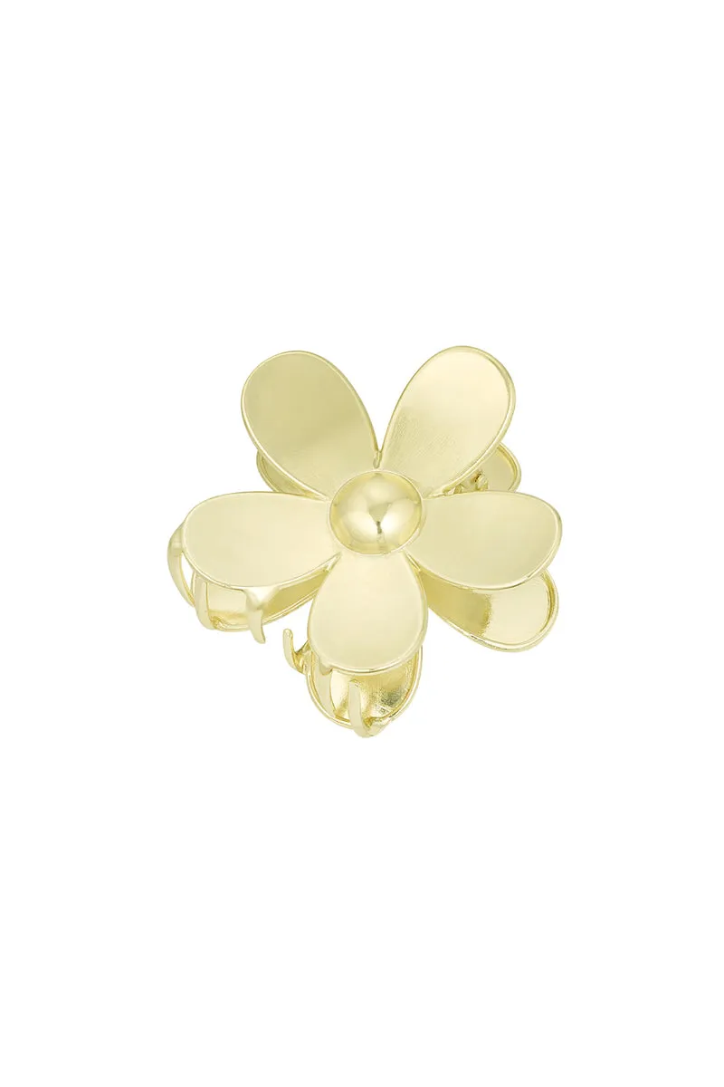 Goudkleurige Bloem Haarklem – Metalen Haaraccessoire
