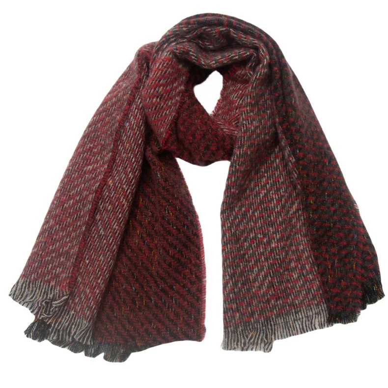 Winter Warme Gezellige Patchwork Halsdoek - Oversized Medley Korte Kwastjes Sjaal OBM
