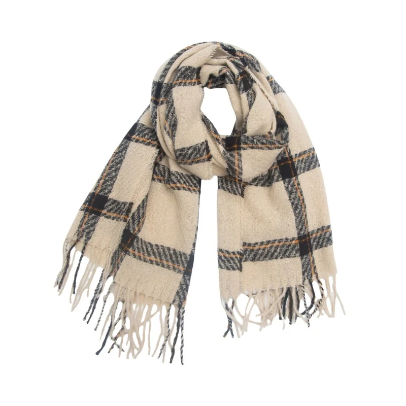 Winter / Herfst Dames Geruite Kwastjes Sjaal - Oversized Sjaals Wraps Voor Vliegtuigen Fabrieken
