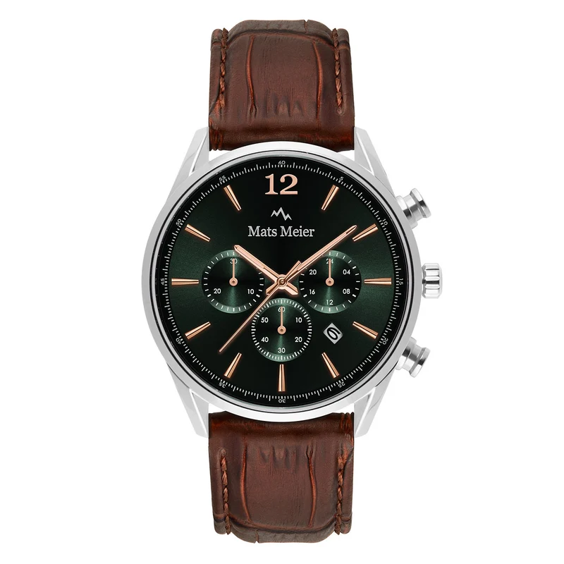 Mats Meier Grand Cornier Chrono Groen/Bruine Horloge MM00121