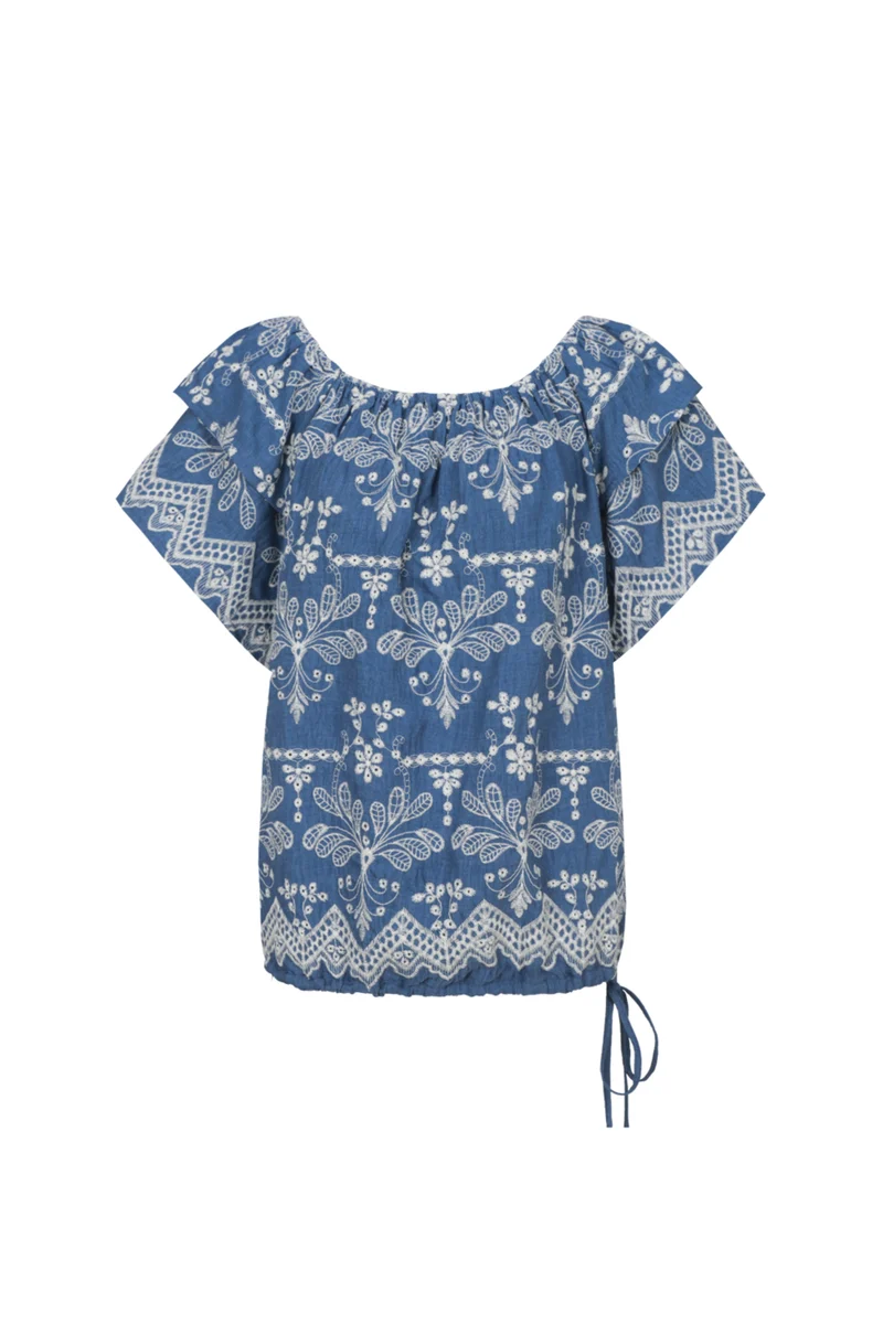 Top Fallon Denim Mid Blue