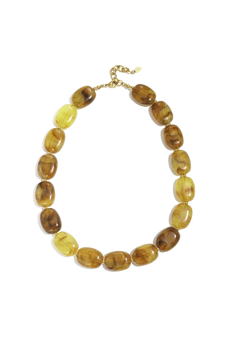 Golden Hour Ketting | Acryl Squoval Kralen Statement Ketting