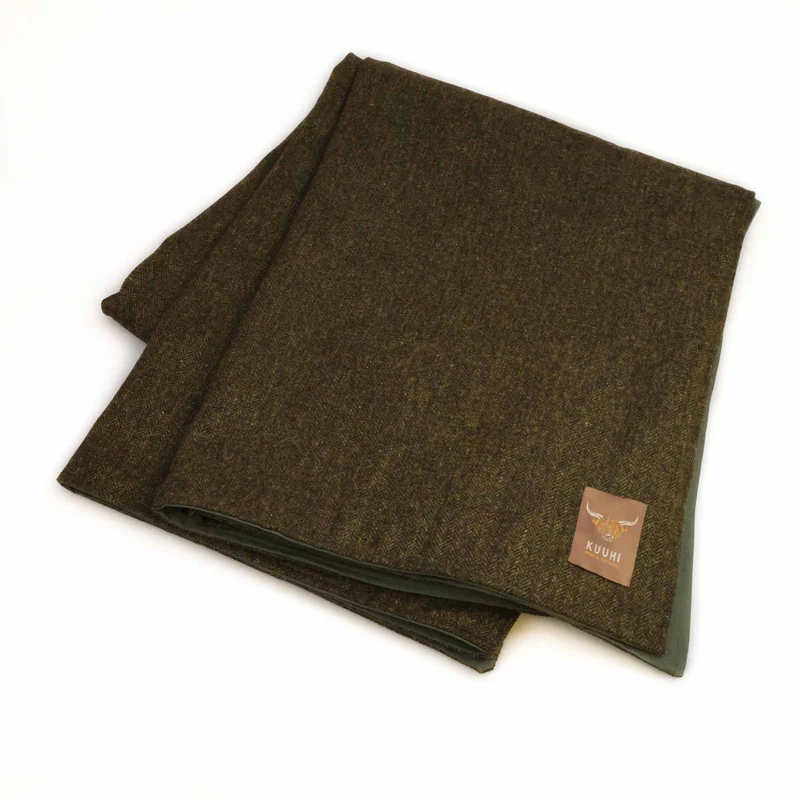 Kuuhi Familie Picknickdecke Beauly | Herringbone Tweed Moss Grün · Wasserdicht