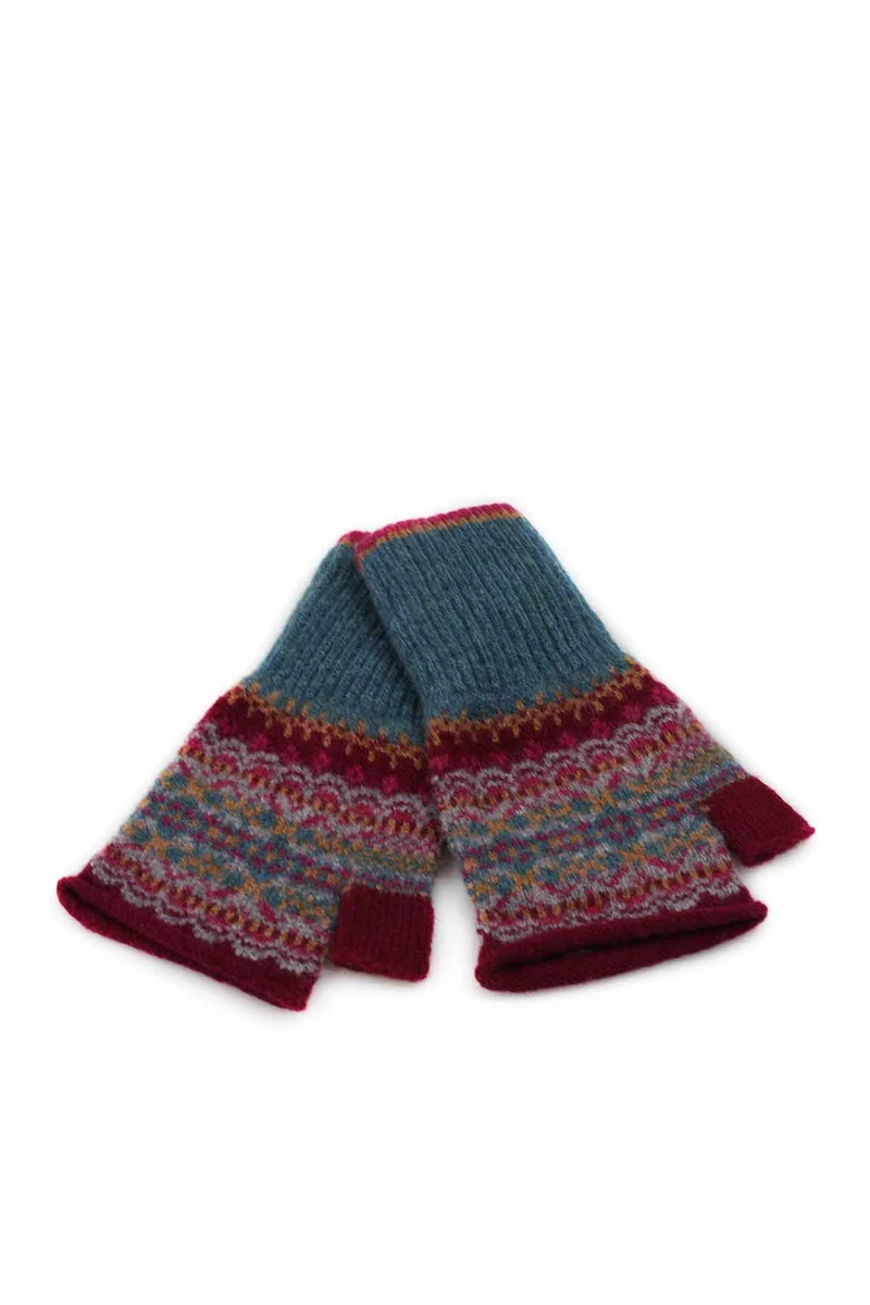 Eribé Damen Offene Handschuhe Reine Merino Schurwolle Alloa Velvet