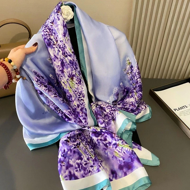 Lavendel Bloemenprint Sjaal - Private Label & Bulk Supply voor Mode Groothandelaren