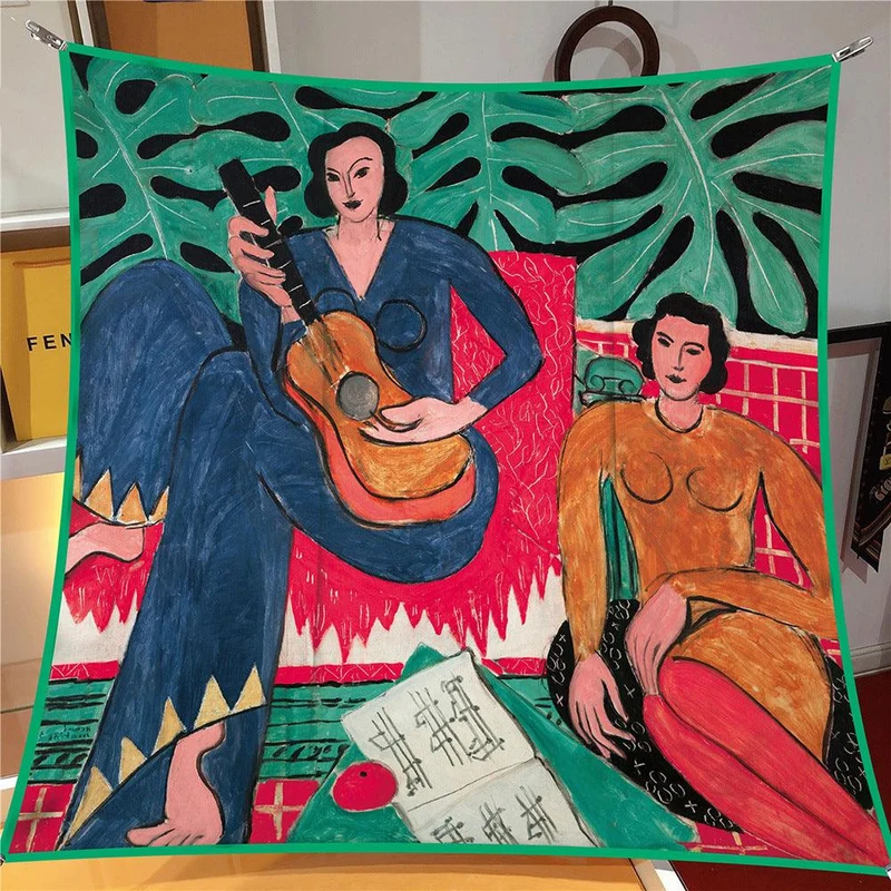 De Muziek (La Musique) Vierkante Sjaal Fabrikanten: Artistieke Elegantie Geïnspireerd Door Henri Matisse
