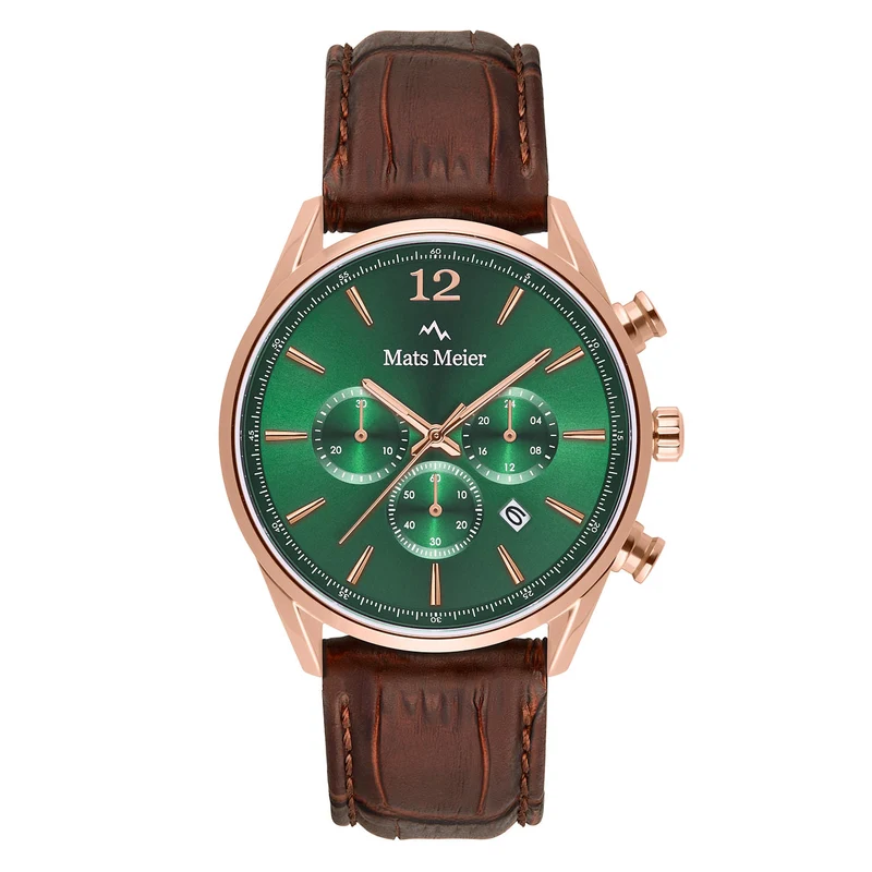 Mats Meier Grand Cornier Chrono Groen/Rosegoudkleurig horloge MM00114