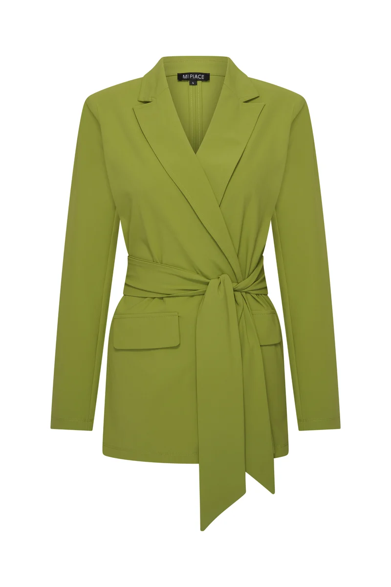 Travel Blazer Belted Turtle Green 202823