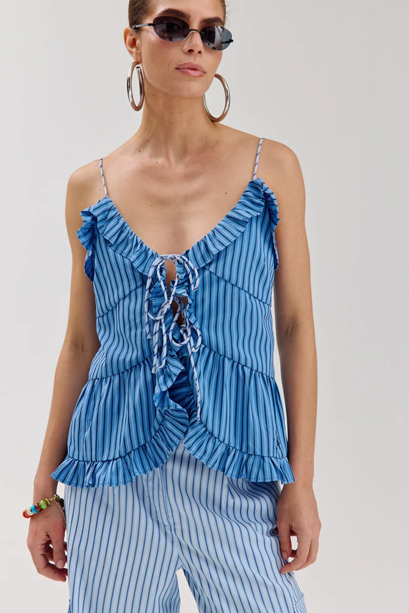 Top Maren Blue Stripe HS6P405