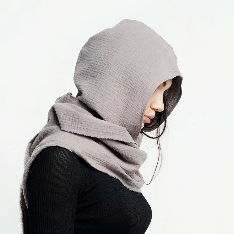 Groothandel Katoenen Capuchonsjaal Warme Cape - Outdoor Dune Stijl Nekwarmer Pullover