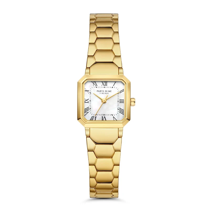 Parte di Me Orologio vierkant dameshorloge goudkleurig met parelmoer